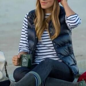 J. Crew Shiny Down Puffer Vest in Black Size XS